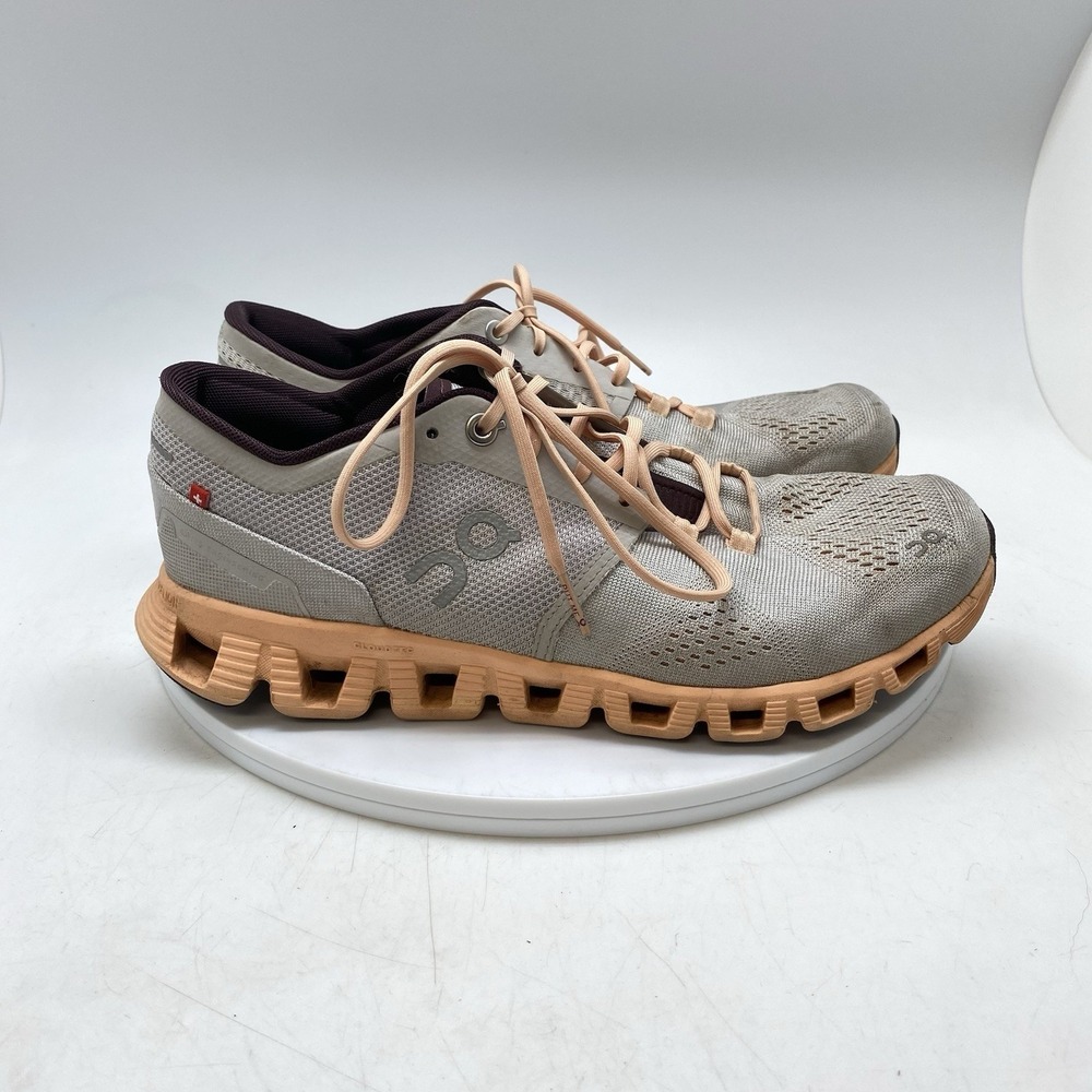 On Cloud X Sneakers Womens 8.5 Gray Athletic Running Gym Shoes Trainers